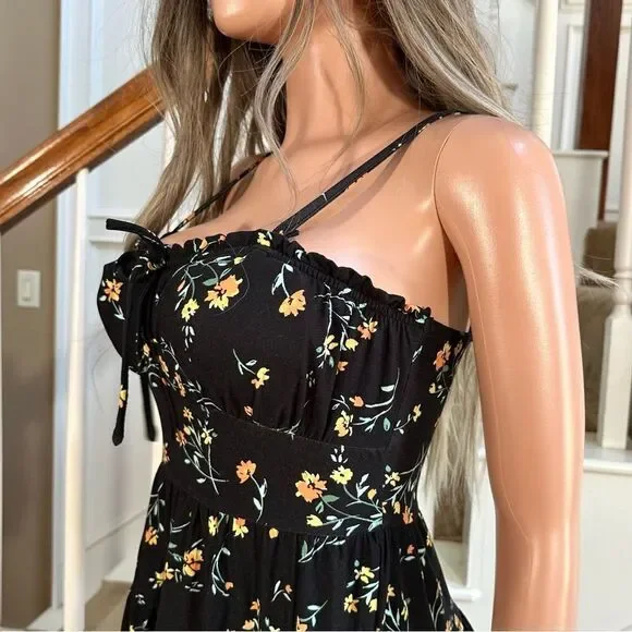 Black floral summer dress - Picture 5 of 10